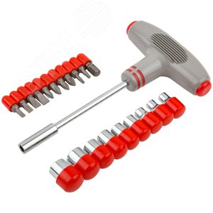 Отвертка Т-образная, 11 CrV бит и 9 головок - фото 2