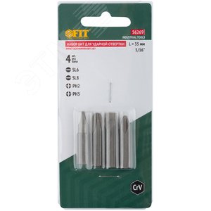 Биты для ударной отвертки CrV набор 4 шт 36 мм - фото 3