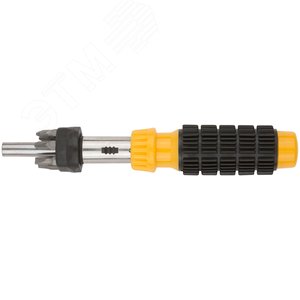 Изображение товара Отвертка реверсивная, 6 CrV бит, желтая ручка с антискользящей накладкой (шт)