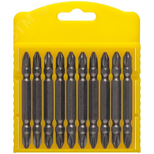 Биты двухсторонние 10шт., сталь S2, РН 2/ РН 2 х 65 мм - фото 1