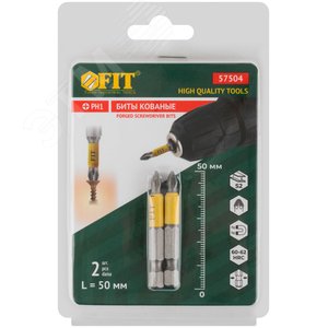 Биты кованые сталь S2 односторонние 50 мм PH1 Профи 2 шт блистер - фото 3