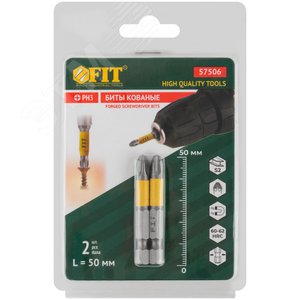 Биты кованые сталь S2 односторонние 50 мм PH3 Профи 2 шт блистер - фото 3