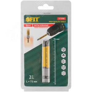 Биты кованые сталь S2 односторонние 75 мм PH2 Профи 2 шт блистер - фото 3