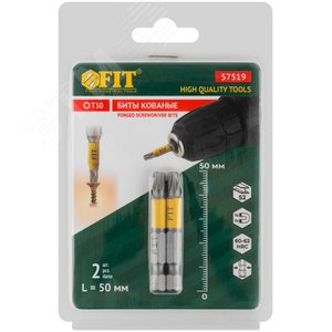 Биты кованые сталь S2 односторонние 50 мм Т30 Профи 2 шт блистер - фото 3