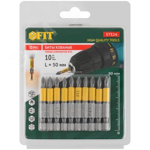 Биты кованые сталь S2 односторонние 50 мм PH1 Профи 10 шт блистер - фото 3