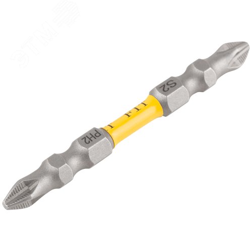 Биты кованые, сталь S2, двусторонние  65 мм PH2/РН2, Профи 10 шт., блистер - фото 2