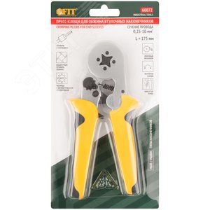 Пресс-клещи для обжима втулочных наконечников 0,25-10 мм, прорезиненные ручки 175 мм - фото 3