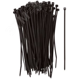 Хомуты нейлоновые, черные для проводов 100шт., 120х2,5мм - фото 1
