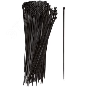 Хомуты нейлоновые 200х3.6мм черные для проводов (100шт) - фото 1