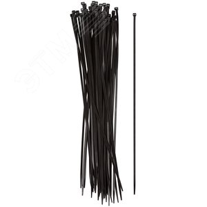 Хомуты нейлоновые, черные для проводов 50шт., 400х4, - фото 1