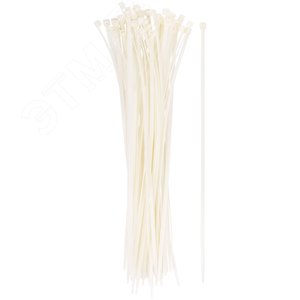 Хомуты нейлоновые, белые для проводов, 50 шт., 250X3 - фото 1