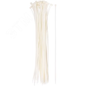 Хомуты нейлоновые, белые для проводов, 50 шт., 300X3 - фото 1