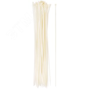 Хомуты нейлоновые, белые для проводов, 50 шт., 400X4 - фото 1