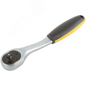 Вороток (трещотка) CrV, черно-желтая прорезиненная ручка, Профи 1/4'', 72 зубца 62351 FIT - 2