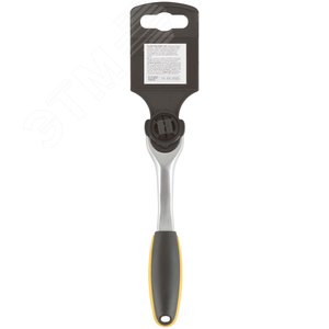 Вороток (трещотка) CrV, черно-желтая прорезиненная ручка, Профи 1/4'', 72 зубца 62351 FIT - 4