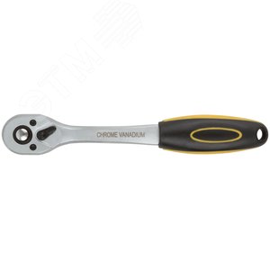 Вороток (трещотка) CrV, черно-желтая прорезиненная ручка, Профи 3/8'', 72 зубца 62352 FIT - 4