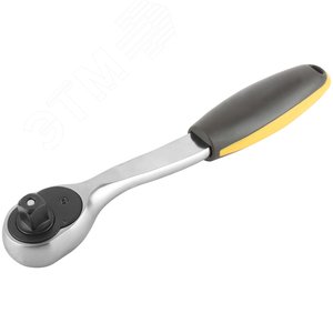 Вороток (трещотка) CrV, черно-желтая прорезиненная ручка, Профи 1/2'', 72 зубца 62353 FIT - 2