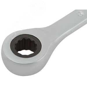 Ключ комбинированный трещоточный, CrV реверсивный механизм 8 мм - фото 6