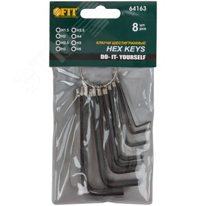 Ключи шестигранные на кольце, 8 шт (1.5-6 мм) 64163 FIT - 2