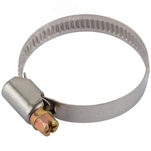 Хомут обжимной (нержавеющая сталь) 26-44 мм - фото 2