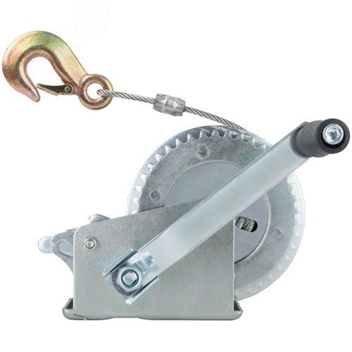 Лебедка шестеренчатая сталь ной трос 8 м х 4.5 мм 700 кг - фото 2