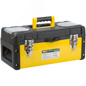 Ящик для инструмента пластиковый 16'' (40x20x19 см) металл.замки, стенки стальные - фото 2