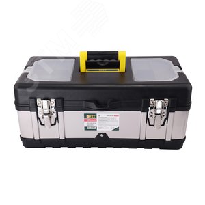 Ящик для инструмента пластиковый 18'' ( 450х250х195 мм ) замки и стенки нерж. сталь - фото 1