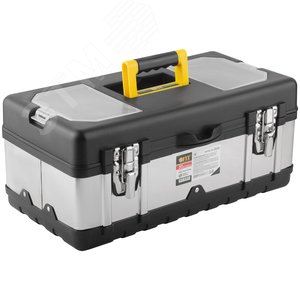 Ящик для инструмента пластиковый 18'' ( 450х250х195 мм ) замки и стенки нерж. сталь - фото 2