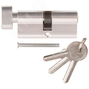 Изображение товара Цилиндровый механизм ''Фабрика замков'' 70 мм, ключ-завертка, хром (шт)