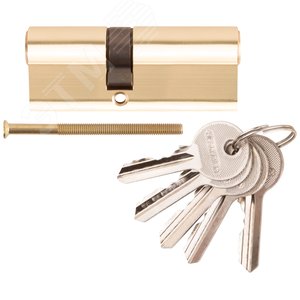 Цилиндровый механизм ''PALLADIUM'' асимметричный, 80 мм, ключ-ключ, латунь - фото 1