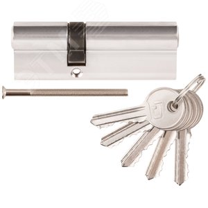 Изображение товара Цилиндровый механизм ''PALLADIUM'' асимметричный, 90 мм, ключ-ключ, хром (шт)