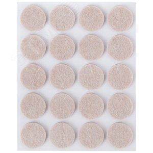 Подкладки для мебели самоклеющиеся круглые 17 мм, 20 шт., войлок - фото 1