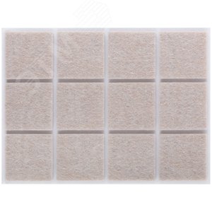 Подкладки для мебели самоклеющиеся квадратные 25x25 мм, 12 шт., войлок - фото 1