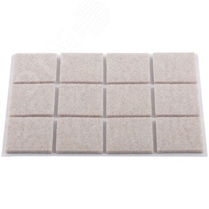 Подкладки для мебели самоклеющиеся квадратные 25x25 мм, 12 шт., войлок - фото 4