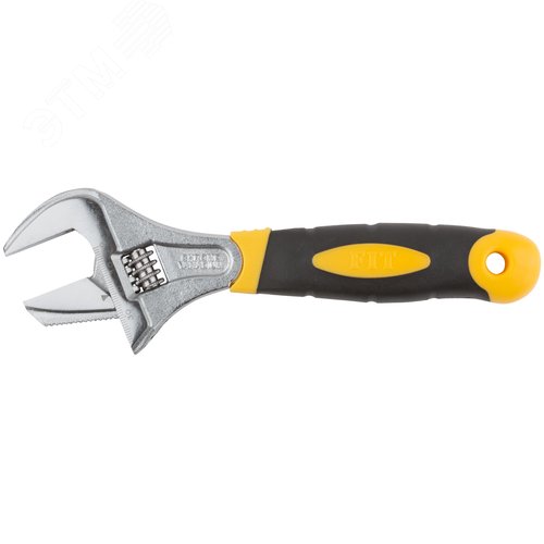 Изображение товара Ключ разводной ''Техно'' CrV, узкие + переставная губки, шкала, увеличен.захват, прорезин.ручка 200 мм ( 40 мм ) (шт)