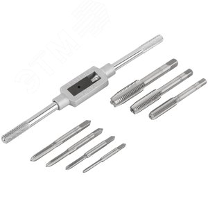 Метчики, легированная сталь Профи 7 шт., Метчикодержатель универсальный, блистер - фото 2