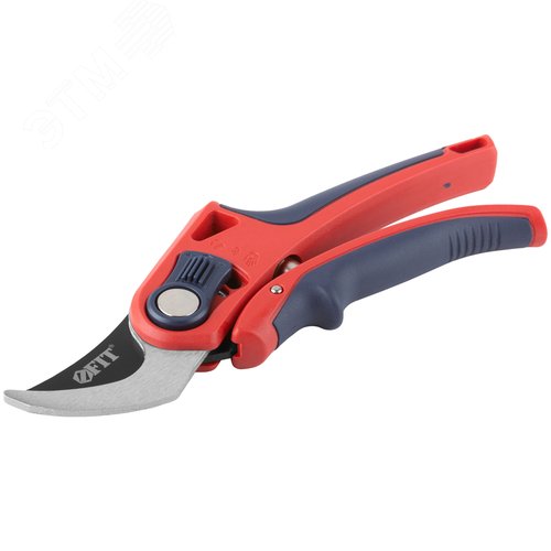 Секатор, режущие кромки внахлест, регулировка раскрытия, ленточная пружина, прорезин. ручки 210 мм - фото 2