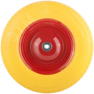 Колесо запасное полиуретановое 400х90x230 мм (4.80''/4.00''-8''), подшипники 16 мм, для тачки 77556 - фото 2