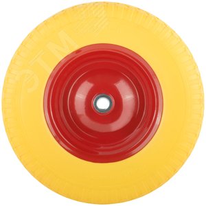 Колесо запасное полиуретановое 400х90x230 мм (4.80''/4.00''-8''), подшипники 20 мм, для тачки 77557 - фото 2