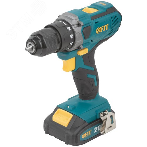 Дрель-Шуруповерт аккумуляторная 20 В, 0-400/1400 об/мин, 40 Нм, 2, Li-Ion 2,0 Ач, 1,25 ч., резиновая накладка, кейс - фото 1