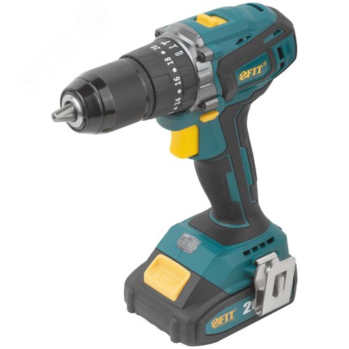 Изображение товара Дрель-Шуруповерт аккумуляторная 20 В, 0-400/1600 об/мин, 55 Нм, 2, Li-Ion 2,0 Ач, 1 ч., бесщеточный, резиновая накладка, кейс (шт)