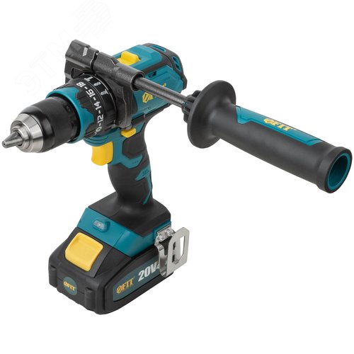 Дрель Шуруповерт Акк. Бесщеточная, 20,0 В, 0-500/2000 об/мин, 100 Нм, Li-Ion 4,0 Ач, 2 ч. рез. накл. кейс - фото 1