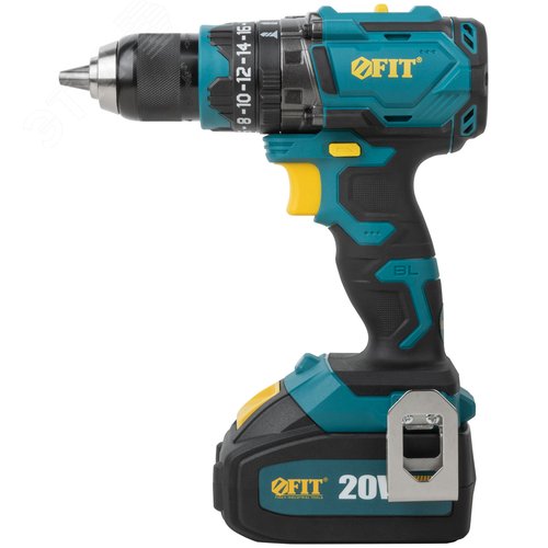 Дрель Шуруповерт Акк. Бесщеточная, 20,0 В, 0-500/2000 об/мин, 100 Нм, Li-Ion 4,0 Ач, 2 ч. рез. накл. кейс - фото 2