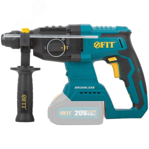 Перфоратор монтажный аккумуляторный 20 В, 0-1150 об/мин, 0-5200 уд/мин, 3 Дж, 3 режима, SDS-PLUS, бесщеточный, реверс, резиновая накладка, коробка - фото 2