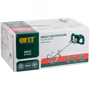 Миксер 1400 Вт, 0-580 / 0-780 об/мин, 90 Нм, 145 л, двухскоростной, металл.корпус, БС щеток, рез.накл., коробка - фото 3