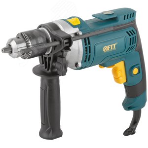 Дрель ударная 750 Вт, 0-3000 об/мин, ключевой патрон 13мм, мет. корп., рез. накл., коробка - фото 1