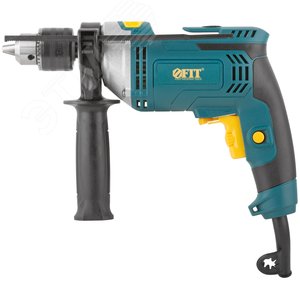 Дрель ударная 750 Вт, 0-3000 об/мин, ключевой патрон 13мм, мет. корп., рез. накл., коробка - фото 2