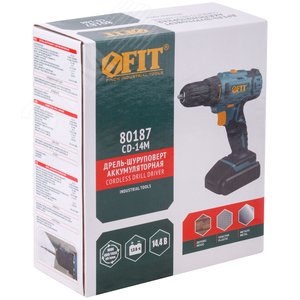 Дрель-Шуруповерт акк. 14.4 В, 0-400/1450 об/мин, 23.0 Нм, 1 (Li-Ion) 1.3 Ач, 1.5 ч., рез. накл., коробка - фото 3