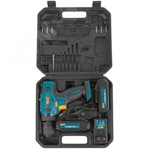 Дрель-Шуруповерт акк. 18.0 В, 0-400/1450 об/мин, 29.0 Нм, 2 (Li-Ion) 1.3 Ач, 1.5 ч., рез. накл., кейс - фото 5