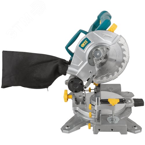 Пила торцовочная 1400 Вт, 4500 об/мин, 210/30 мм, 6,5 кг, резиновая накладка, б/с щеток, блок шпинд., коробка - фото 2